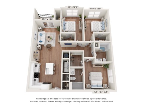 a floor plan of a 1 bedroom floor plan